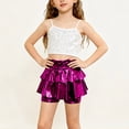 thumbnail image 2 of Emitonse Toddler and Baby Girls' Cotton Bloomer Shorts Girls Clothes Girls Metallic Shorts Shiny Ruffle Scooter Skater Dance Waist Pants For 3 14Y Hot Pink,10-12 Years, 2 of 9