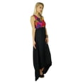 thumbnail image 5 of Bimba Women Long Dress Asymmetrical Casual Gown Elastic Waist Casual Wear, 5 of 6