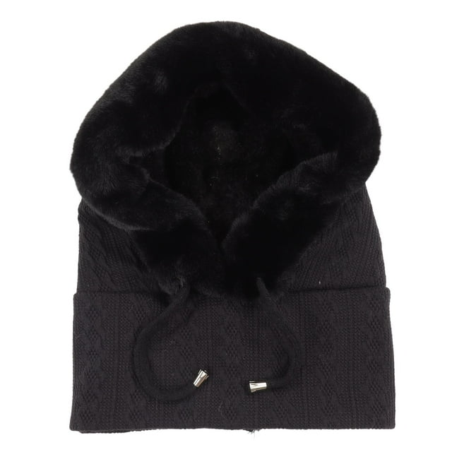 Gorro de invierno para mujer, gorro térmico integrado, máscara, bufanda, a prueba de frío, para montar al aire libre, color negro YUNYI BRAND Deportes