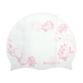 thumbnail image 1 of Ofertas Únicas 1 Pc Gorro de Baño de Silicona Impermeable Impreso de Loto Rosa Blanco, 1 of 5
