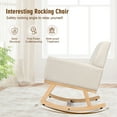 thumbnail image 4 of Gymax Ensemble de 2 Fauteuils Lounge en Tissu Style Mi-Siècle Fauteuil d'Appoint Rembourré Fauteuil Berçant Beige, 4 of 6