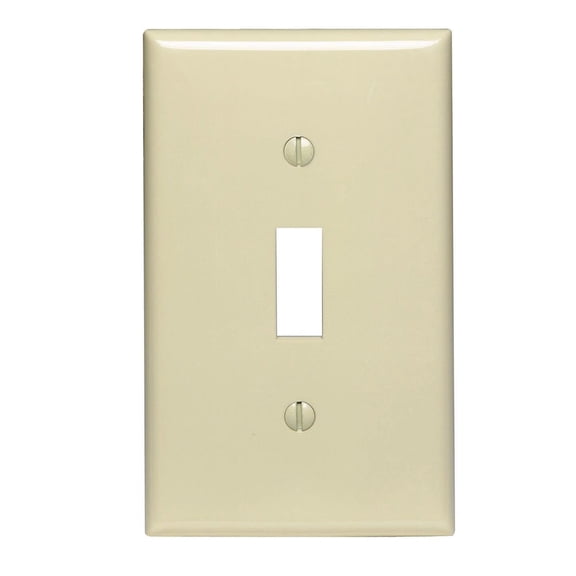 Leviton R51-00PJ1-00I 1 Gang Midway Toggle Nylon Wall Plate - Ivory