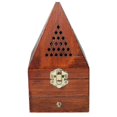thumbnail image 1 of Wooden Agarwood Sandalwood Box Burner Burner Antique Burner Pyramid Hollow Box, 1 of 5