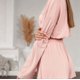 thumbnail image 4 of Pijama de Punto Acanalado para Mujer: Pijama Suave y Transpirable de 2 Piezas, Camiseta de Larga y Pantalones Cortos, Ropa de Estar Cómoda, Color Rosa L, 4 of 8