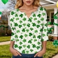 thumbnail image 6 of UngA St Patricks Day Shirt for Women Plus Size Funny 3/4 Sleeve Cute Saints Tops Shamrock T-Shirts Lucky Irish Shamrocks Outfit,Size L, 6 of 9