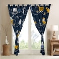 thumbnail image 4 of Erosebridal Construction Window Curtains 52"Wx63"L Dinosaur Curtains & Drapes Tractor Truck Blackout Curtains Cute Dino Excavator Cartoon Cars Window Treatments 2 Panels Navy Blue, 4 of 5