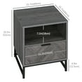 thumbnail image 3 of HOMCOM Nightstand with Drawer and Open Shelf, Side Table, Dark Grey, 3 of 10