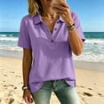 thumbnail image 3 of TGSLY Women's Work Golf Shirts Soft Breathable Collared Short Sleeve Tops Relaxed Dressy Casual Half Button Down Solid Color Blouses XXL, 3 of 7