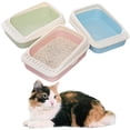 thumbnail image 4 of Cat Litter Box Splashproof Open Top Pet Litter Pan Kitten Potty Box for Indoor, 4 of 10