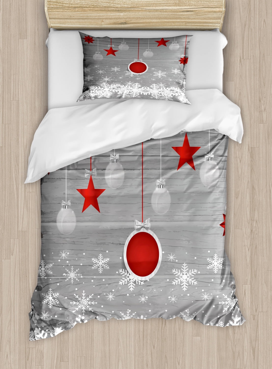Christmas Duvet Cover Set, Traditional Celebration Theme with Pendant