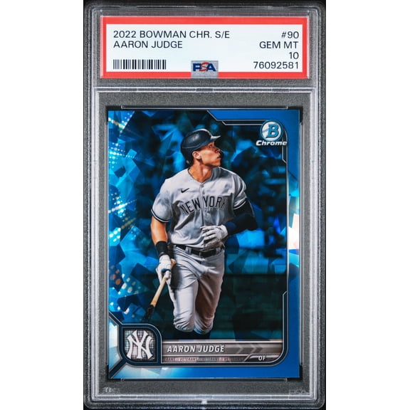 Aaron Judge 2022 Bowman Chrome Sapphire Edition Baseball Card #90 Graded PSA 10 Cert #76092581