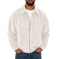 thumbnail image 2 of Men's Corduroy Jacket Full Zip Vintage Coat Casual Fall Windbreaker with Pockets Lightweight Classic Turn Down Collar Outerwear Retro Spring Winter Streetwear, 2 of 8