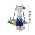 thumbnail image 3 of Straw Woven Swinging Bunny Hanging Rabbit Ornament Easter Bunny Decor for Porch Balcony Garden Yard Spring Handwoven Rabbit, 3 of 4