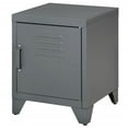 thumbnail image 6 of YYAo End Table, Side End Table,Industrial End Table, Living Room Side Table with Locker-Style Door and Adjustable Shelf, Grey, 6 of 11