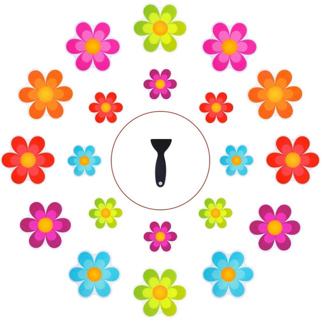 Pegatinas para bañera antideslizante, 20 pzs de seguridad para ducha adhesivos con flores brillantes apliques brand modelStyleType