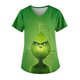 thumbnail image 1 of MIARHB - Uniforme de trabajo navideño para mujer, talla grande, estampado navideño, cuello en V, manga corta, 2 bolsillos, talla 2XL, 1 of 4