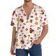 thumbnail image 1 of Fotbe Autumn Maple Leaf with Hedgehog Camisa Estampada de Manga Corta para Hombre, Casual de Verano, Estilo Playero, Sin Arrugas-4X-Large, 1 of 5