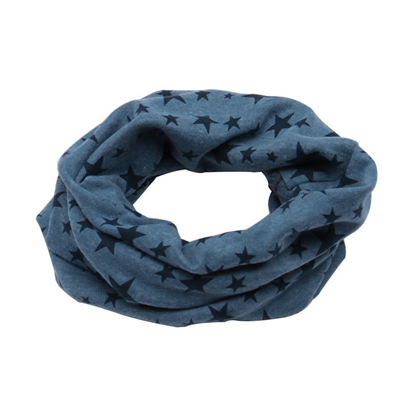 Cute Kids Infinity Loop Scarves 100% Cotton Star Print Neck Scarf Boys and Girls 