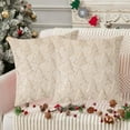 thumbnail image 2 of Suncoda Christmas Pillow Covers 18x18, 3D Xmas Tree Shaped Faux Fur Throw Pillow Covers for Couch, Sofa, Living Room Winter Holiday Decor, 2 of 7