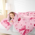 thumbnail image 4 of Manfei Girls Pink Ribbon Bedding Comforter Set, Cartoon Bowknot Bow-tie Twin Comforter Sets, Princess Cherry Love Heart Reversible Bedding Set, Microfiber Bedroom Decor, 2 Pieces, 4 of 8