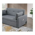 thumbnail image 4 of Radella 69" Gray Linen Fabric Conv.Sleeper Sofa w/USB+Pwr Sckts+Pckts+Pllws, 4 of 8