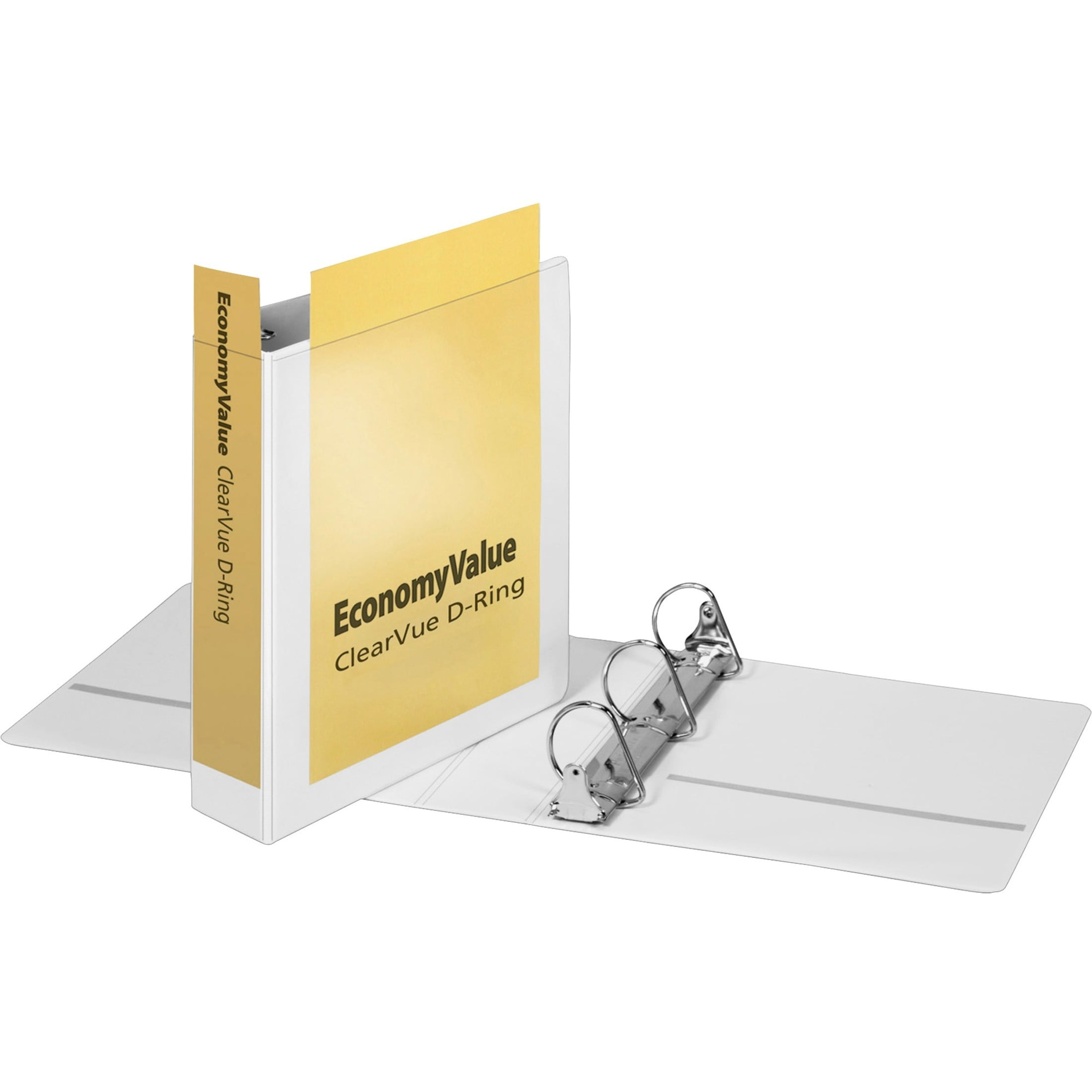 Cardinal, CRD90123, EconomyValue ClearVue Slant-D Ring Binder, 1 Each, White