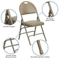 thumbnail image 4 of Flash Furniture 4 Pack HERCULES Series Ultra-Premium Triple Braced Beige Vinyl Metal Folding Chair with Easy-Carry Handle, 4 of 8