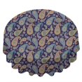 thumbnail image 2 of Paisley and Floral Black Pattern Round Tablecloth 70"x70", Wrinkle Resistant Wipeable Table Cover for Kitchen Dining Room Picnic Patio and Party, 2 of 6