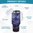 thumbnail image 2 of Yayeee 30oz Stainless Steel Tumbler with Straw and Handle Double-Wall Insulated Travel Water Bottle, Moonlight Mountain, 2 of 8