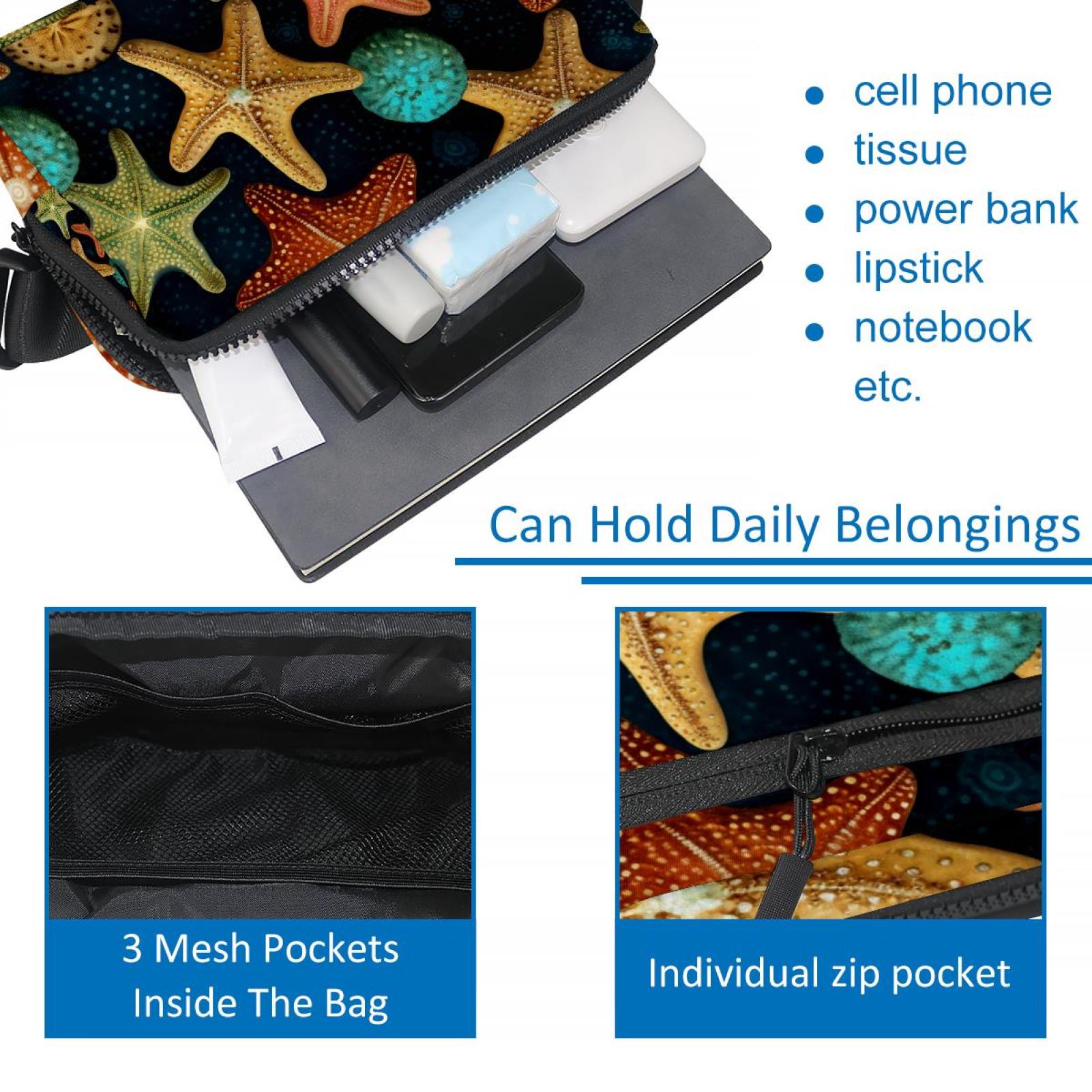 Starfish Lightweight Adjustable Running Belt with Extension Strap - Unisex Fanny Bag Crossbody Bag Cross Body Bag