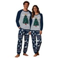 thumbnail image 2 of REORIAFEE Family Christmas Pajamas 2 Piece Loungewear Long Sleeve Top and Pant Christmas Tree Graphic Soft Sleepwear Navy S-2XL, 2 of 8