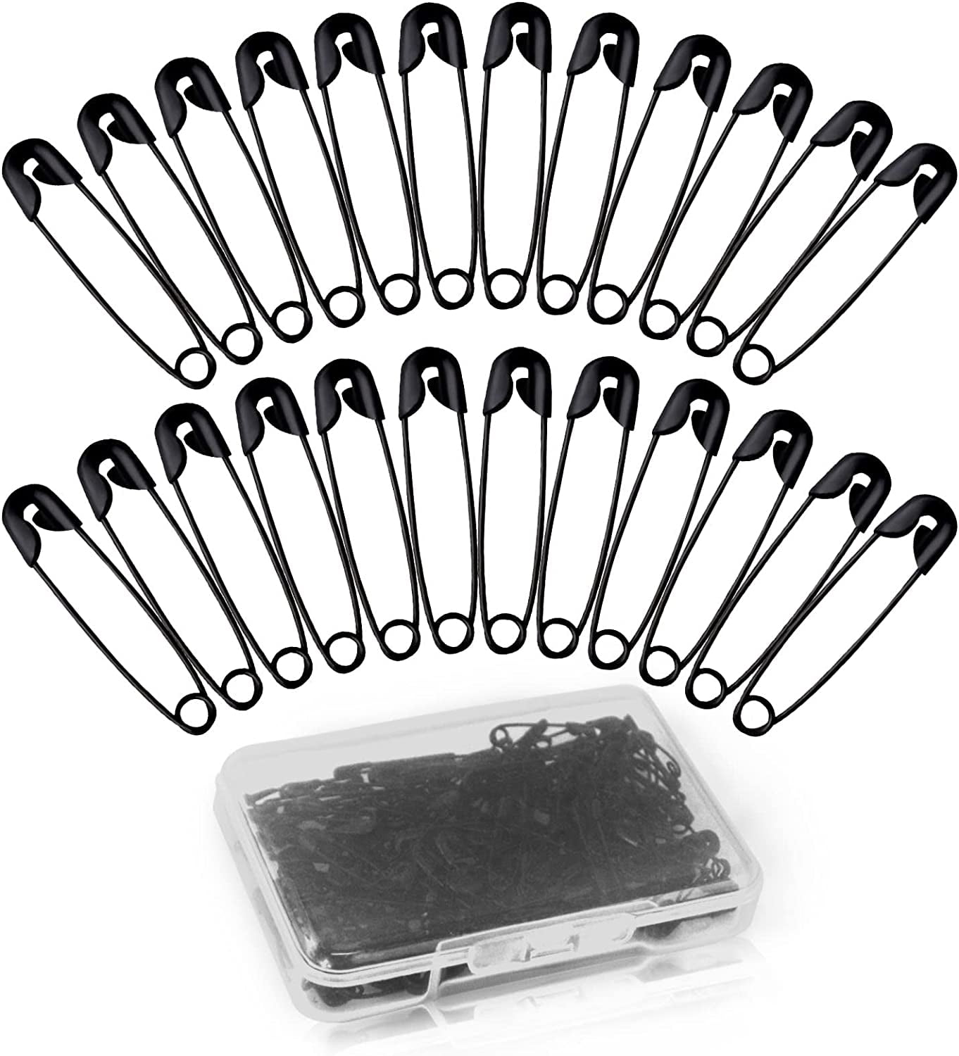 Safety Pins. 120 Pieces Small Safety Pins. 19 mm Black Safety Pins. Mini Black Safety Pins for