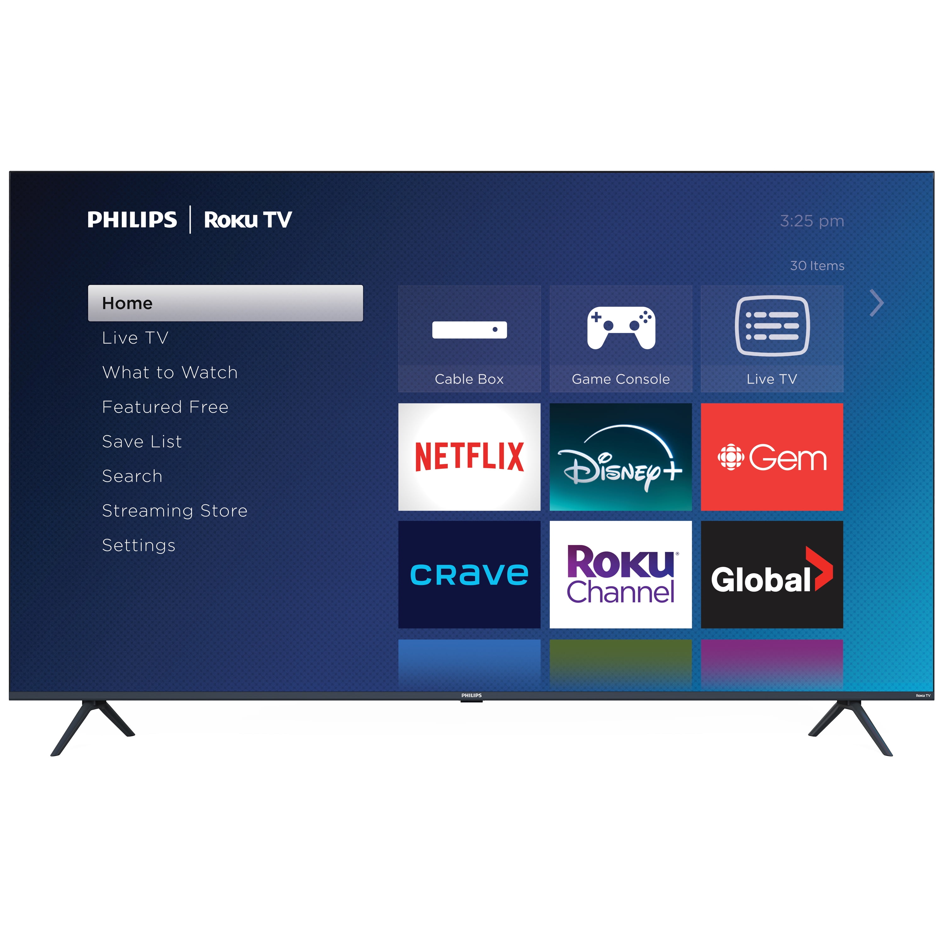 Philips 65" 4K UHD LED Roku Smart TV 65PUL6673/F6, 4K Ultra HD, 2160p, HDR10, 120PMR