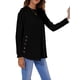 thumbnail image 2 of Camiseta de Mujer Jumpingount AP003892-05 Color Sólido Botón Casual Cuello Manga Larga Otoño Blusa Sudadera Negro S, 2 of 6