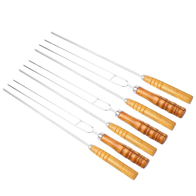 Juego de palitos para Asar, Brochetas de Barbacoa 7 in1 Barras de Barbacoa de Barbacoa de Acero Inox miento para cocinar al Aire Libre Juego de palitos Spptty montañismo acampar