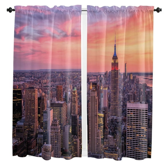 New York Hamanton City Curtains For Living Room Bedroom Window Treatment Home Decoration Drapes Kitchen Curtain