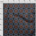 thumbnail image 3 of oneOone Viscose Chiffon Brown Fabric Asian Tile Star Craft Projects Decor Fabric Printed By The Yard 42 Inch Wide, 3 of 4