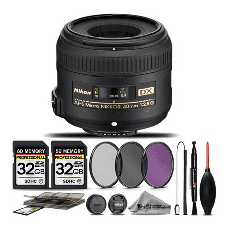 Nikon AF-S DX Micro-NIKKOR 40mm f/2.8G Lens For D3100, D3200, D3300, D5000, D5100, D5200, D5300, D5500, D7000, D7100 Nikon Digital SLR. All Original Accessories Included - International