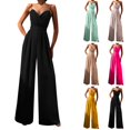 thumbnail image 7 of Daolelai Women's Suspender Waist Straight Floor-Length Minimalist Jumpsuit, 7 of 7