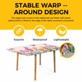 thumbnail image 4 of Tulips Spring Floral Table Cloths for 4 Foot Rectangle Tables, Pink Plaid Flowers Butterfly Pastoral Patio Waterproof Elastic Fitted Tablecloths, Washable Rectangular Table Cover for Camping, 4 of 8