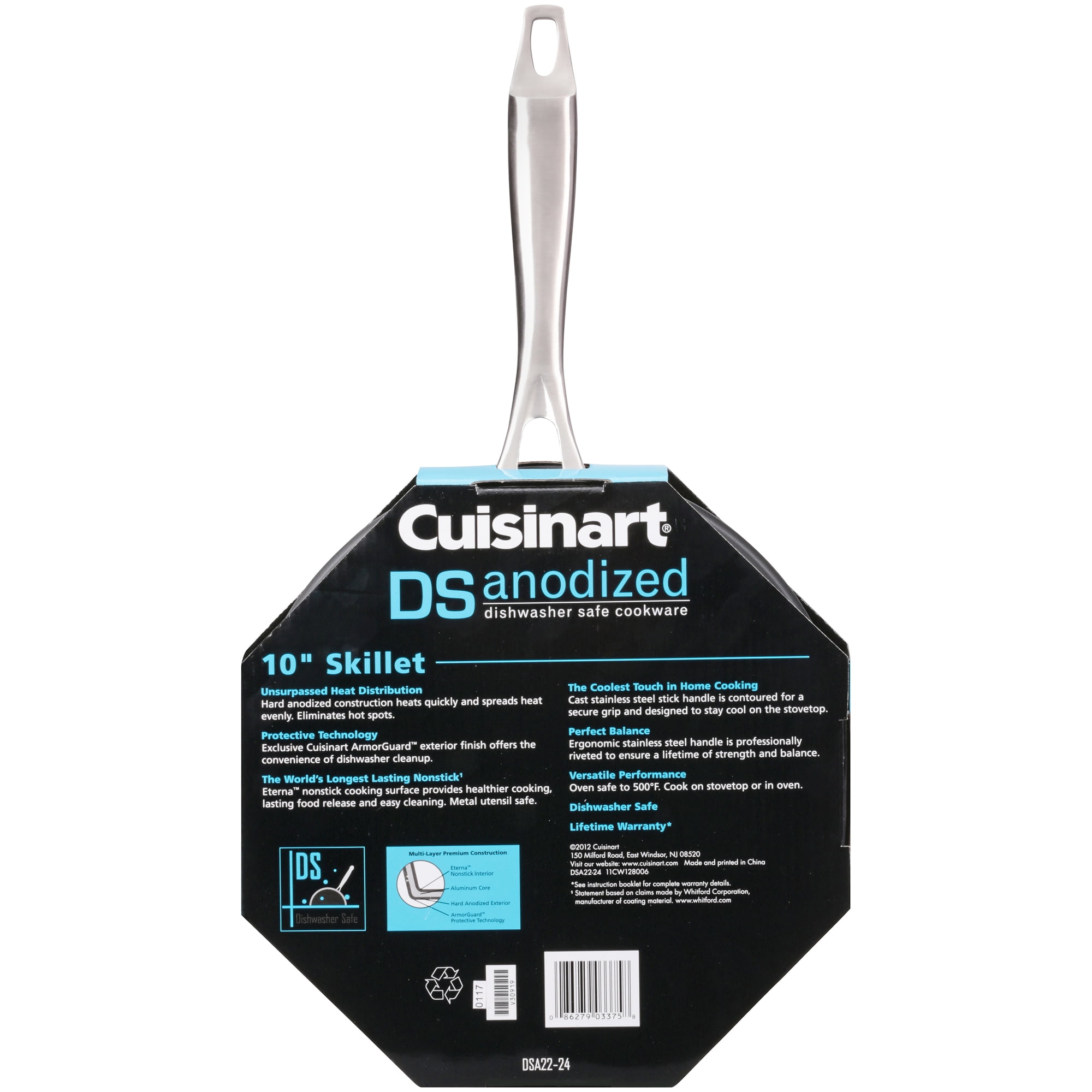 Cuisinart DSA22-24 Dishwasher-Safe Hard Anodized 10in. Open Skillet