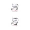 thumbnail image 3 of Joyas Minnieouse Pendientes Anillos Pulseras Caja de almacenamiento de cuero PU con espejo Plata 2Conjunto, 3 of 6