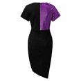 thumbnail image 3 of Vedolay Formal Dresses For Women Women's Classic 3/4 Sleeve V Neck Sheath Formal Party Work Black Wrap Dress,Purple 3XL, 3 of 4