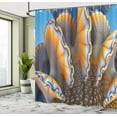 thumbnail image 5 of Ambesonne Nautical Shower Curtain, Shells in Sea Ocean, 69"Wx84"L, Blue and Apricot, 5 of 5