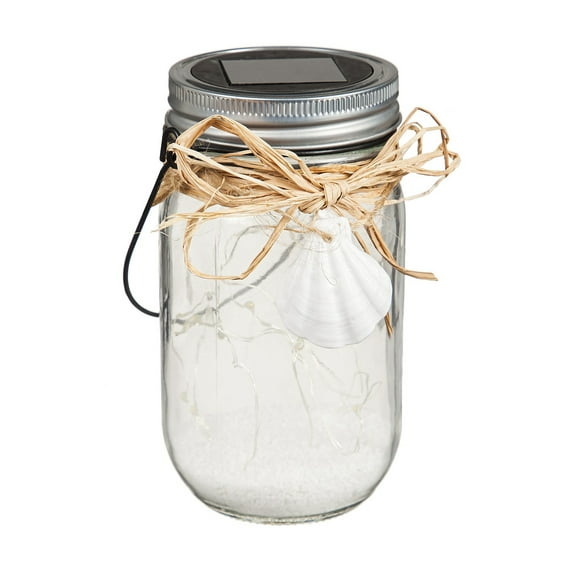 Evergreen Solar Coastal Lantern, White Sea Shell Durable and Well Made Garden Accent for Home Patio Yard