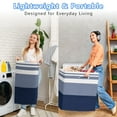 thumbnail image 5 of Kaala 2-Pack 100L Large Laundry Baskets, Freestanding Collapsible Laundry Hampers with Reinforced Handles for Bedroom Decor, Dorm Storage, Bathroom Storage, and Home Organization – Blue/White, 5 of 7