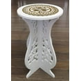 thumbnail image 5 of ASIAN HOME Beautiful White PVC Board Flower Plant and Vase Stand Display with Intricate Carvings and Gold Ornate Floral Nonslip Mat, Waterproof for Indoor and Outdoor Use (27.5" H x 12" W), 5 of 5