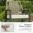 thumbnail image 5 of Sophia & William Patio Outdoor Bar Set Wicker Rattan Bar Height Swivel Stools & Table Furniture Bistro Set for 2, Beige Cushion, 5 of 9