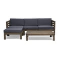 thumbnail image 3 of Noble House Cambridge Outdoor 5-Pc Acacia Wood Sofa Set Gray and Dark Gray, 3 of 17