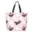 thumbnail image 1 of Balery Swan And Flowers2 Bolsa Tote Estilo Estético con Cremalleras, Bolsa de Hombro, Bolsa de Compras Grande y Plegable, 1 of 8